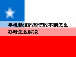 手机验证码短信收不到怎么办呀怎么解决
