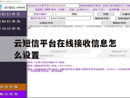 云短信平台在线接收信息怎么设置