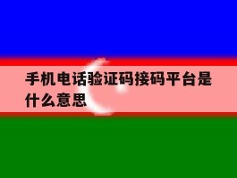 手机电话验证码接码平台是什么意思