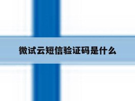 微试云短信验证码是什么