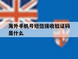 海外手机号短信接收验证码是什么