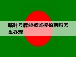 临时号牌能被监控拍到吗怎么办理