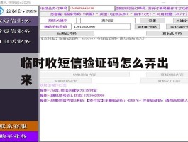 临时收短信验证码怎么弄出来
