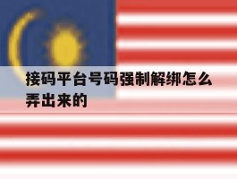 接码平台号码强制解绑怎么弄出来的