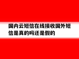 包含国内云短信在线接收国外短信是真的吗还是假的的词条