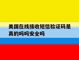 关于美国在线接收短信验证码是真的吗吗安全吗的信息