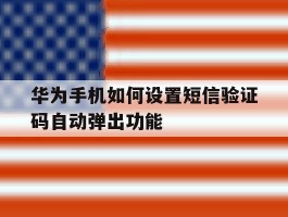 包含华为手机如何设置短信验证码自动弹出功能的词条