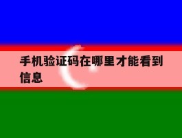 手机验证码在哪里才能看到信息