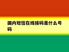 国内短信在线接码是什么号码