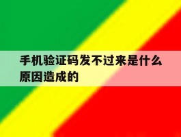 手机验证码发不过来是什么原因造成的