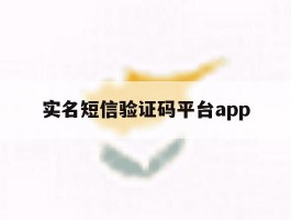 实名短信验证码平台app