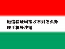 短信验证码接收不到怎么办理手机号注销的简单介绍