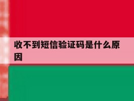收不到短信验证码是什么原因