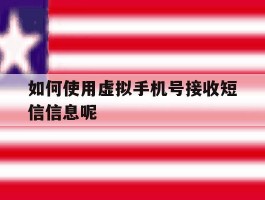 如何使用虚拟手机号接收短信信息呢