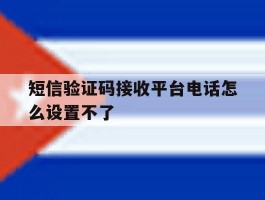 短信验证码接收平台电话怎么设置不了