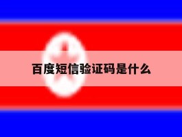 百度短信验证码是什么