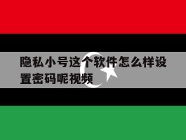 隐私小号这个软件怎么样设置密码呢视频