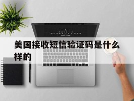 美国接收短信验证码是什么样的