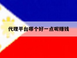 代理平台哪个好一点呢赚钱