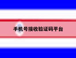 手机号接收验证码平台