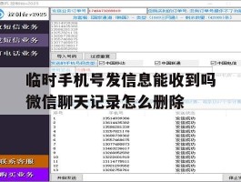 关于临时手机号发信息能收到吗微信聊天记录怎么删除的信息