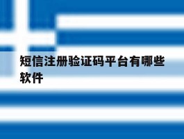 短信注册验证码平台有哪些软件