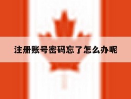 注册账号密码忘了怎么办呢