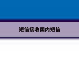 短信接收国内短信