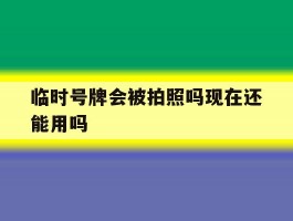 临时号牌会被拍照吗现在还能用吗的简单介绍