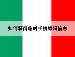 如何获得临时手机号码信息