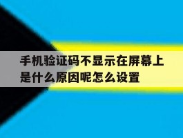 手机验证码不显示在屏幕上是什么原因呢怎么设置的简单介绍
