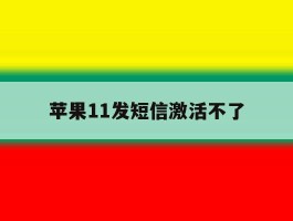 苹果11发短信激活不了
