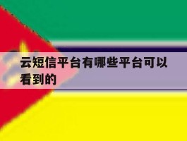 云短信平台有哪些平台可以看到的