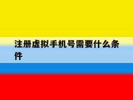 注册虚拟手机号需要什么条件