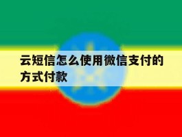 云短信怎么使用微信支付的方式付款