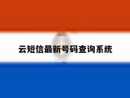 云短信最新号码查询系统