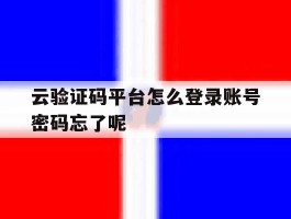 包含云验证码平台怎么登录账号密码忘了呢的词条