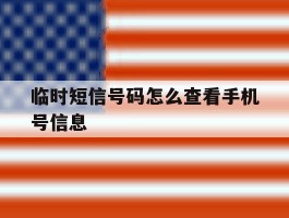 临时短信号码怎么查看手机号信息