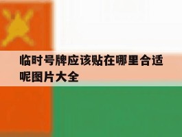 临时号牌应该贴在哪里合适呢图片大全
