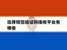 选择短信验证码接收平台有哪些