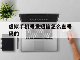 虚拟手机号发短信怎么查号码的