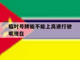 临时号牌能不能上高速行驶呢现在