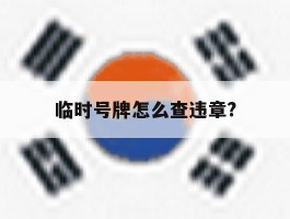 临时号牌怎么查违章?