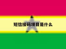 短信接码项目是什么
