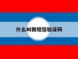 什么叫做短信验证码
