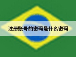 注册账号的密码是什么密码