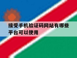 接受手机验证码网站有哪些平台可以使用