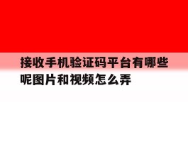 接收手机验证码平台有哪些呢图片和视频怎么弄的简单介绍