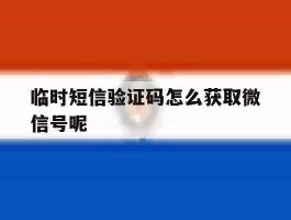 临时短信验证码怎么获取微信号呢