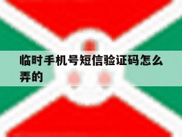 临时手机号短信验证码怎么弄的